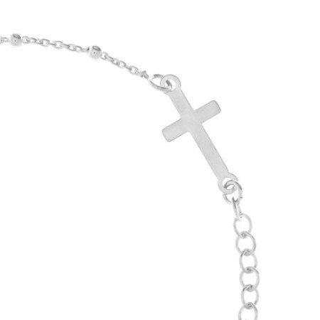 Ezüst karkötő rózsafüzér - 1 tized, kereszt, Csodás érem, hossza 17 - 20 cm | Argento-ekszer.hu