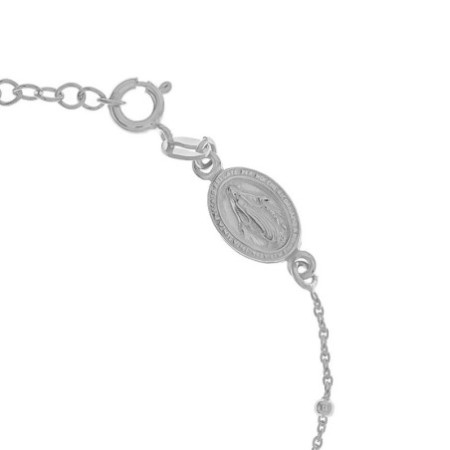 Ezüst karkötő rózsafüzér - 1 tized, kereszt, Csodás érem, hossza 17 - 20 cm | Argento-ekszer.hu