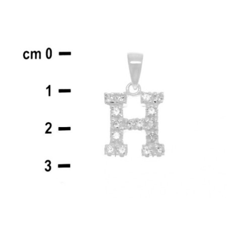 Ezüst medál - levél H, átlátszó kerek cirkóniák | Argento-ekszer.hu