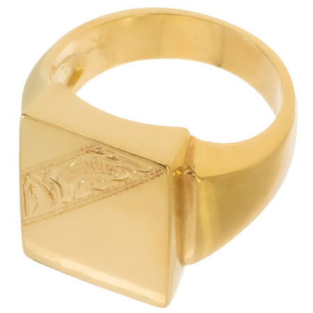 Aranyozott ezüst gyűrű - pecsétgyűrű, kézi gravírozással | Argento-ekszer.hu