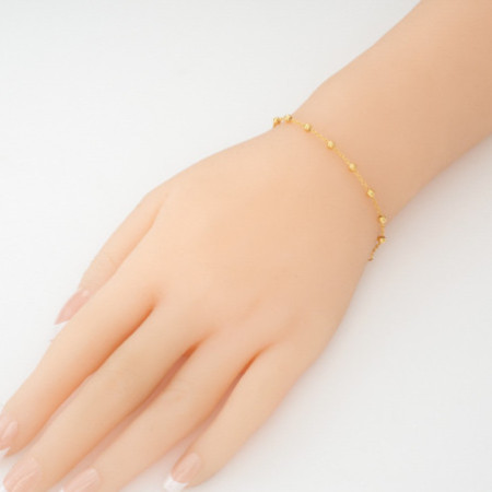 Aranyozott ezüst karkötő rózsafüzér - 1 tized, kereszt, Csodás érem, hossza 17 - 20 cm | Argento-ekszer.hu