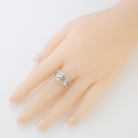 Ezüst gyűrű - átlátszó kerek cirkóniák | Argento-ekszer.hu