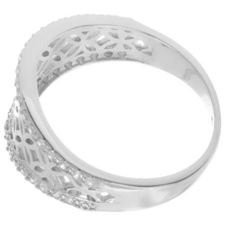 Ezüst gyűrű - átlátszó kerek cirkóniák | Argento-ekszer.hu