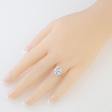 Ezüst gyűrű - átlátszó ovális cirkónia | Argento-ekszer.hu