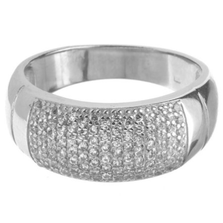 Ezüst gyűrű - átlátszó kerek cirkóniák | Argento-ekszer.hu