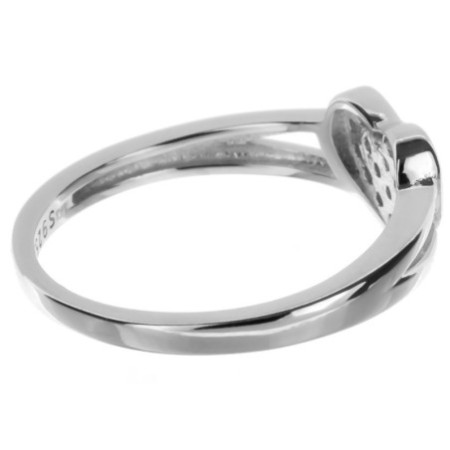 Ezüst gyűrű - szív, átlátszó kerek cirkóniák | Argento-ekszer.hu