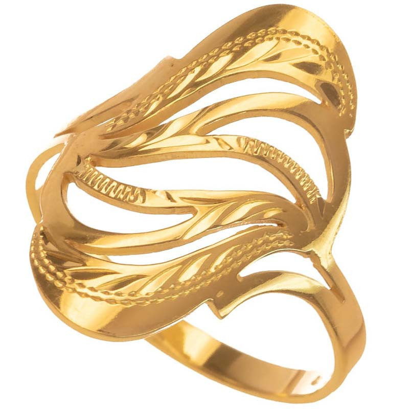 Aranyozott ezüst gyűrű - kézi gravírozással | Argento-ekszer.hu