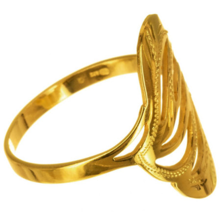 Aranyozott ezüst gyűrű - kézi gravírozással | Argento-ekszer.hu