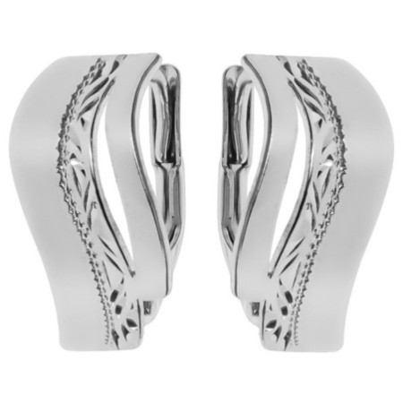 Ezüst fülbevaló - kézi gravírozással | Argento-ekszer.hu