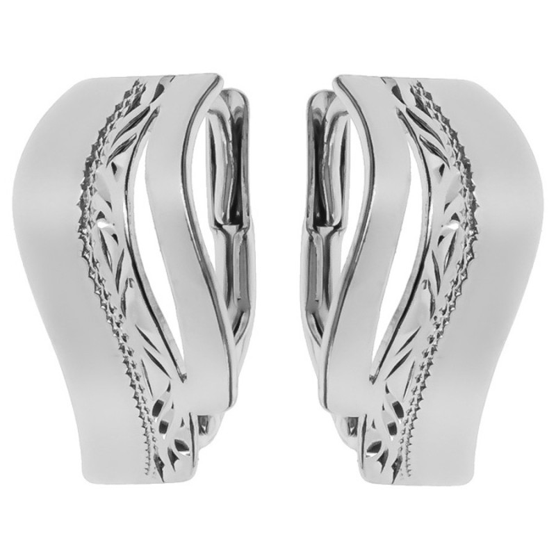 Ezüst fülbevaló - kézi gravírozással | Argento-ekszer.hu