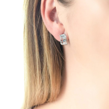 Ezüst fülbevaló - kézi gravírozással | Argento-ekszer.hu