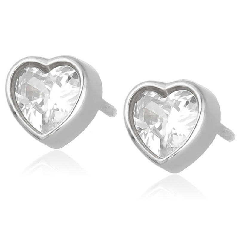 Ezüst fülbevaló - szívek, átlátszó szív alakú cirkónia | Argento-ekszer.hu Ezüst fülbevaló - szívek, átlátszó szív alakú cirkónia | Argento-ekszer.hu