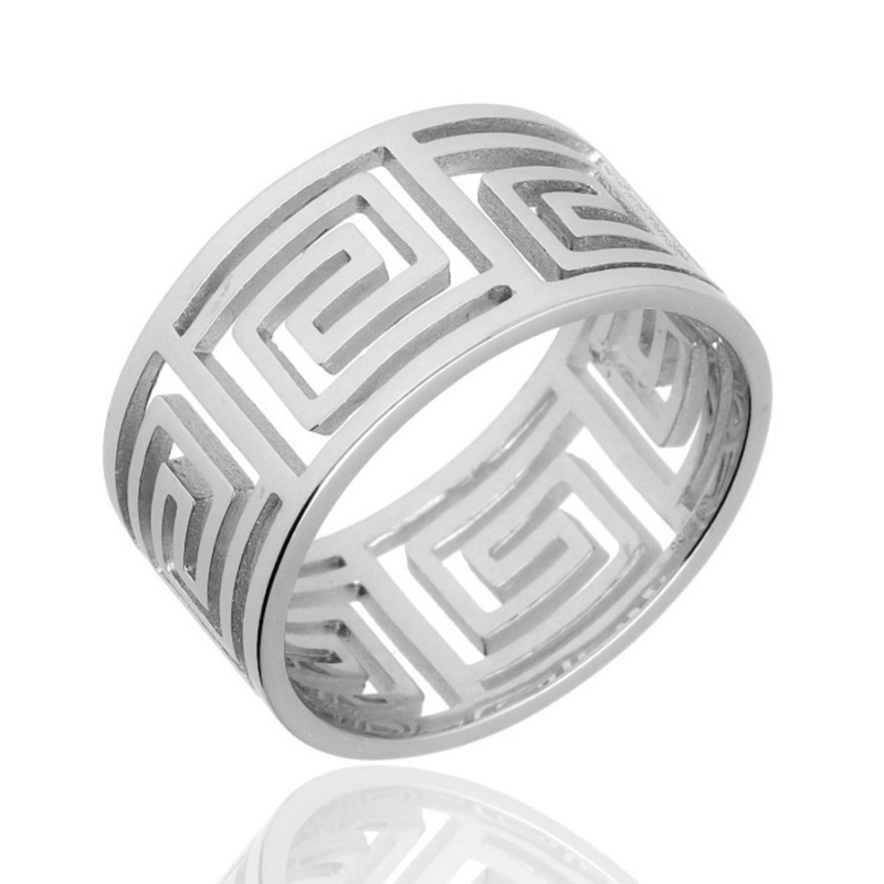 Ezüst gyűrű - karikagyűrű, görög mintával | Argento-ekszer.hu